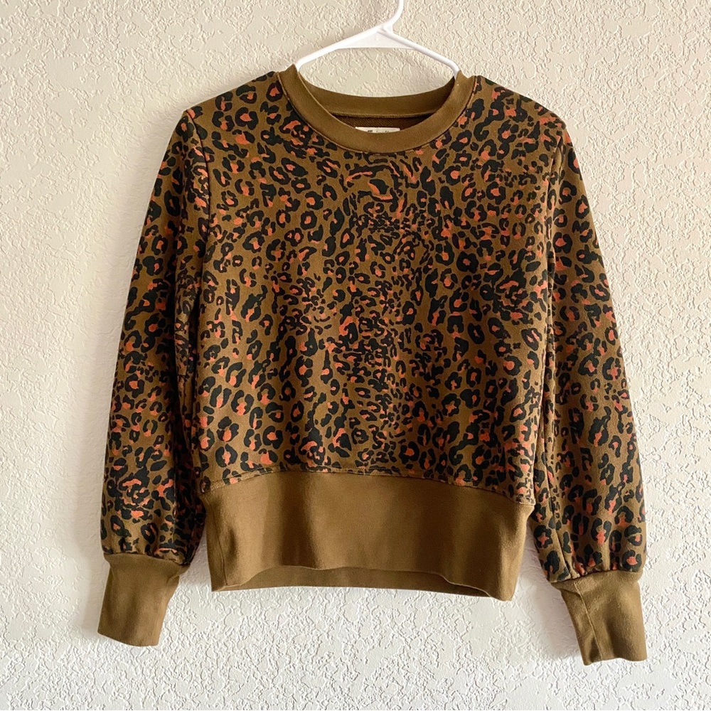 Madewell Leopard Print Sweatshirt - Brown and Black